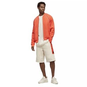 Adidas Y-3 Yohji Yamamoto White/Orange French Terry Shorts Size Large